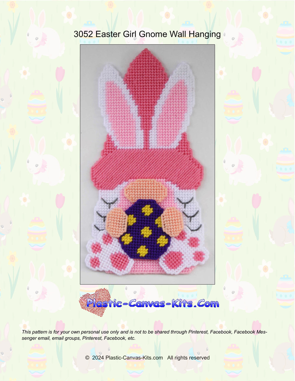 Easter Girl Gnome Wall Hanging