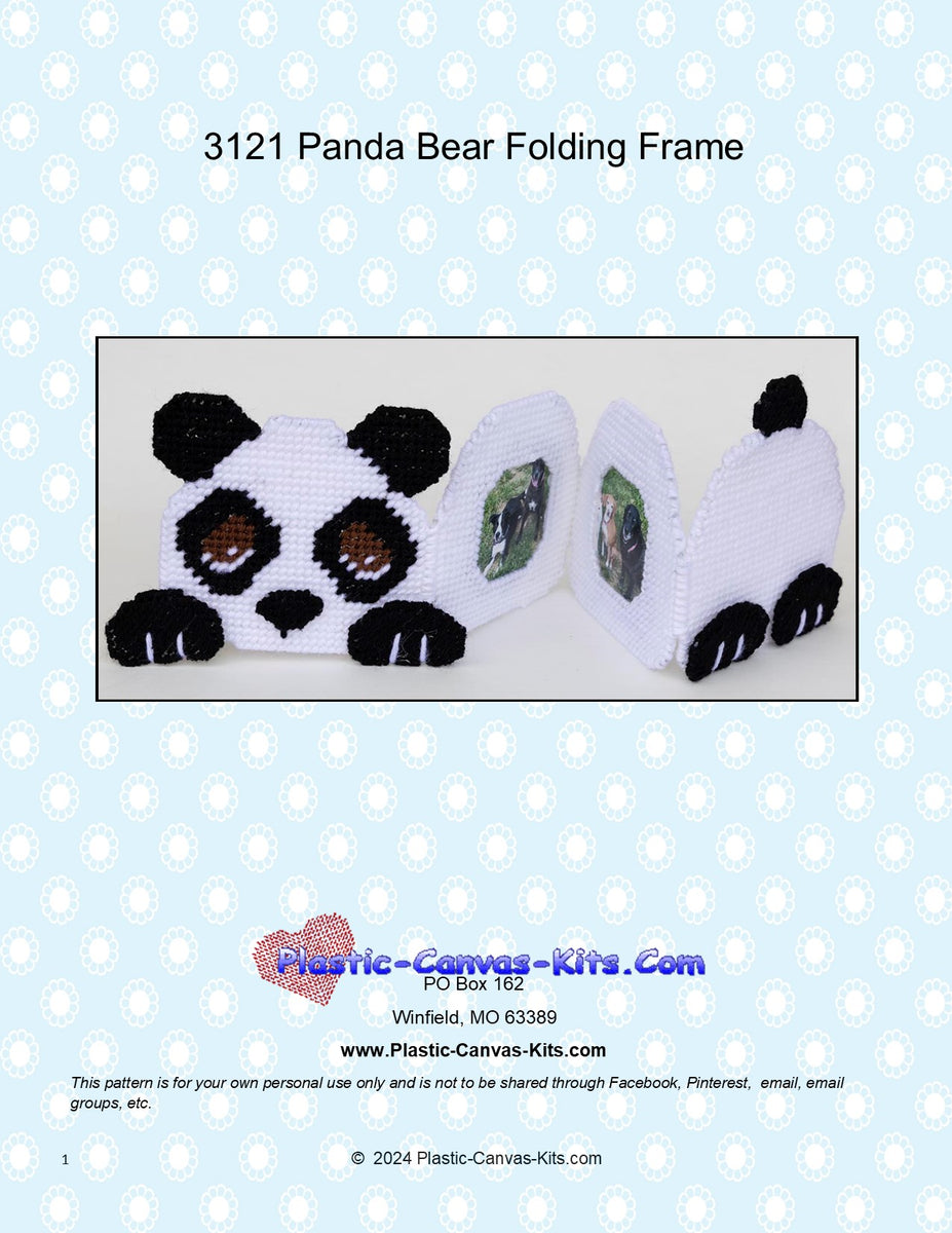 Panda Bear Folding Picture Frame| Plastic-Canvas-Kits.com