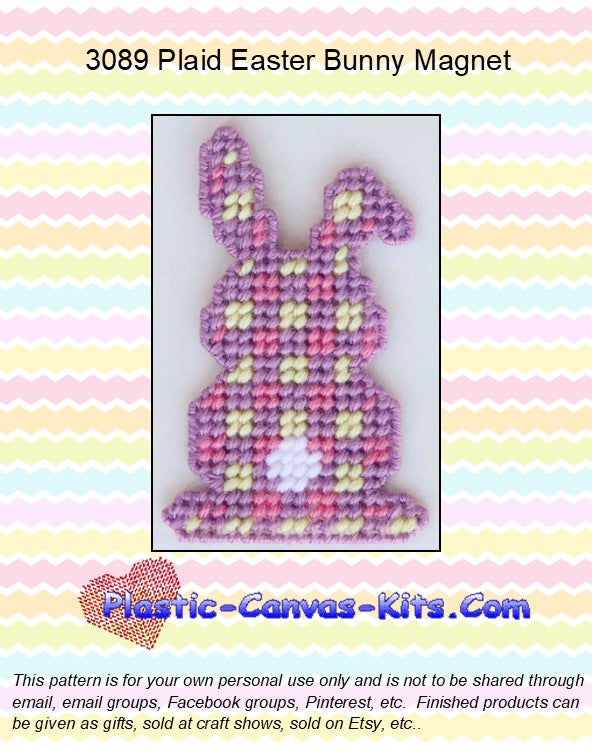 Plaid Easter Bunny Magnet