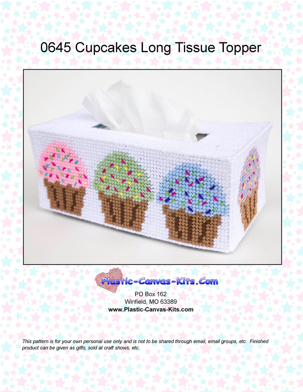 Cupcakes Long Tissue Topper