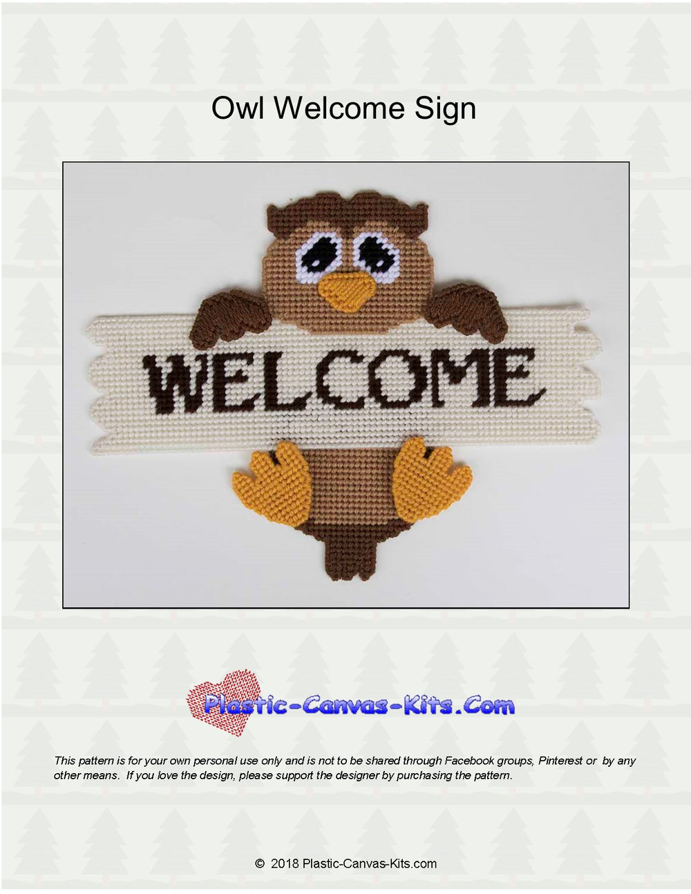 Cute Owl Welcome Sign