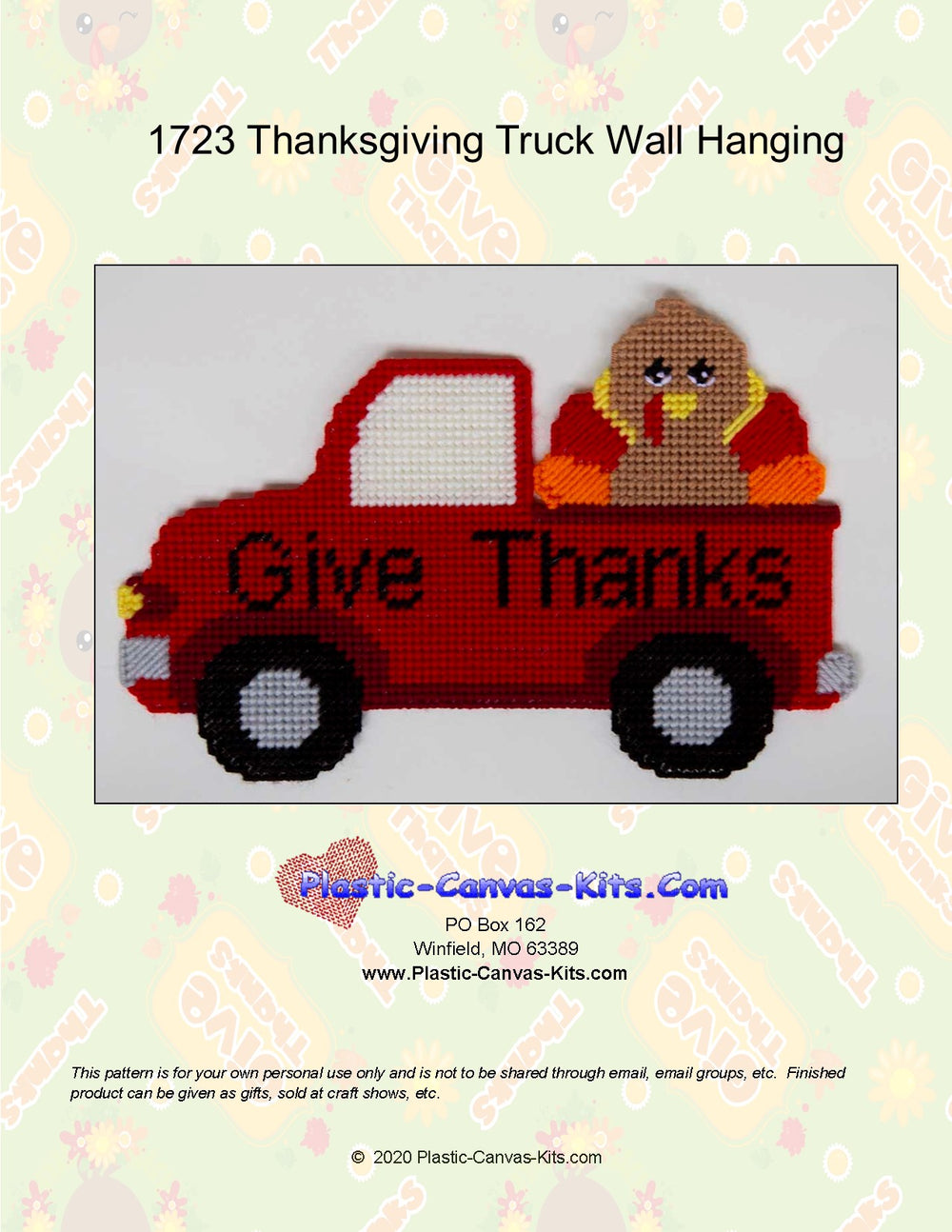 Thanksgiving Truck Wall Hanging