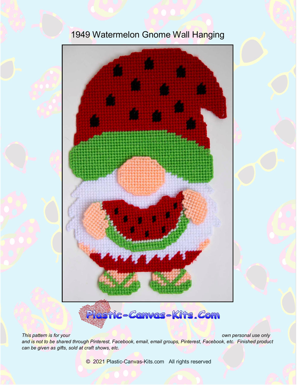 Summer Gnome with Watermelon Wall Hanging