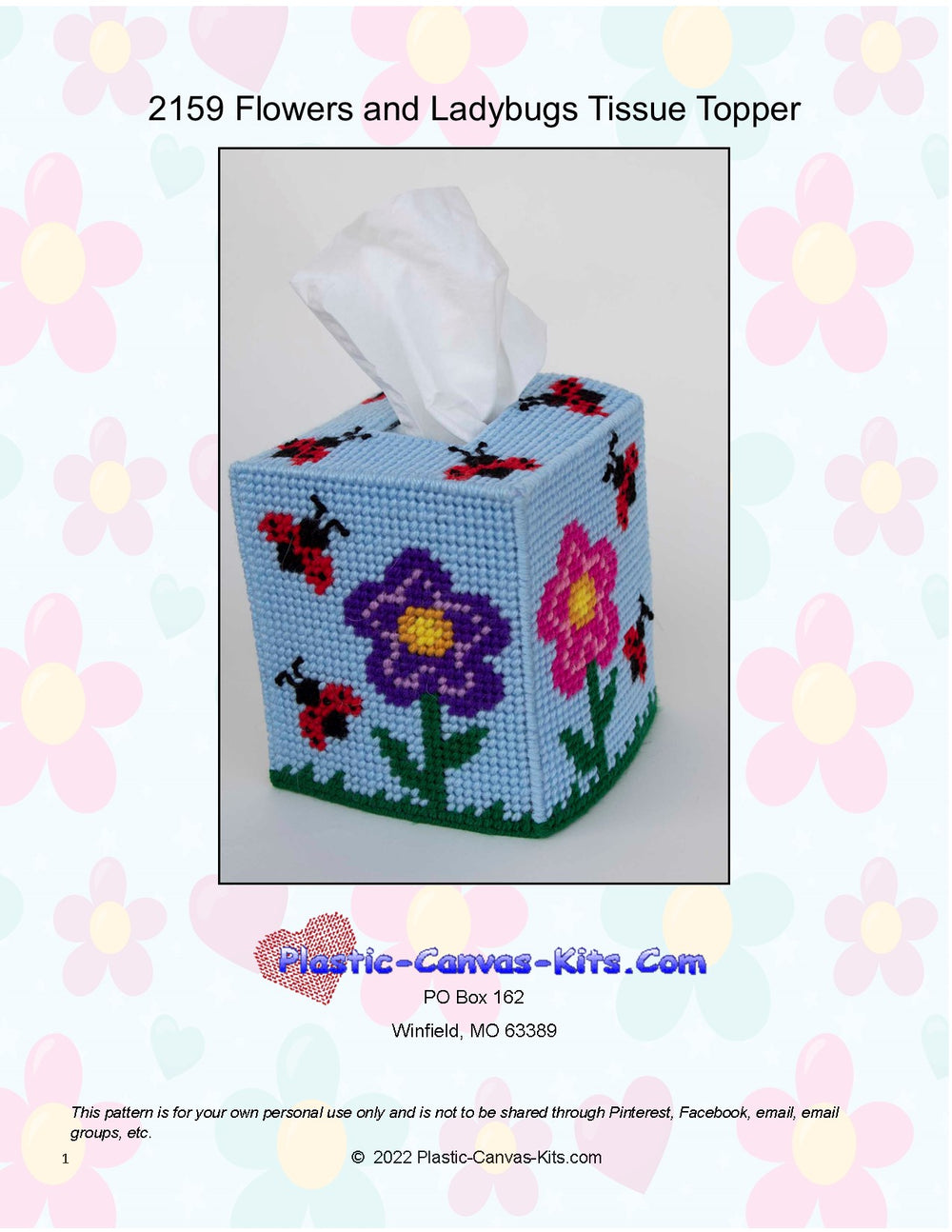 Flowers and Ladybugs Tissue Topper