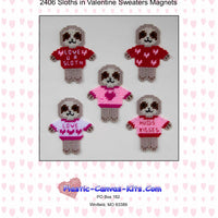 Sloths in Valentine's Day Sweaters Magnets