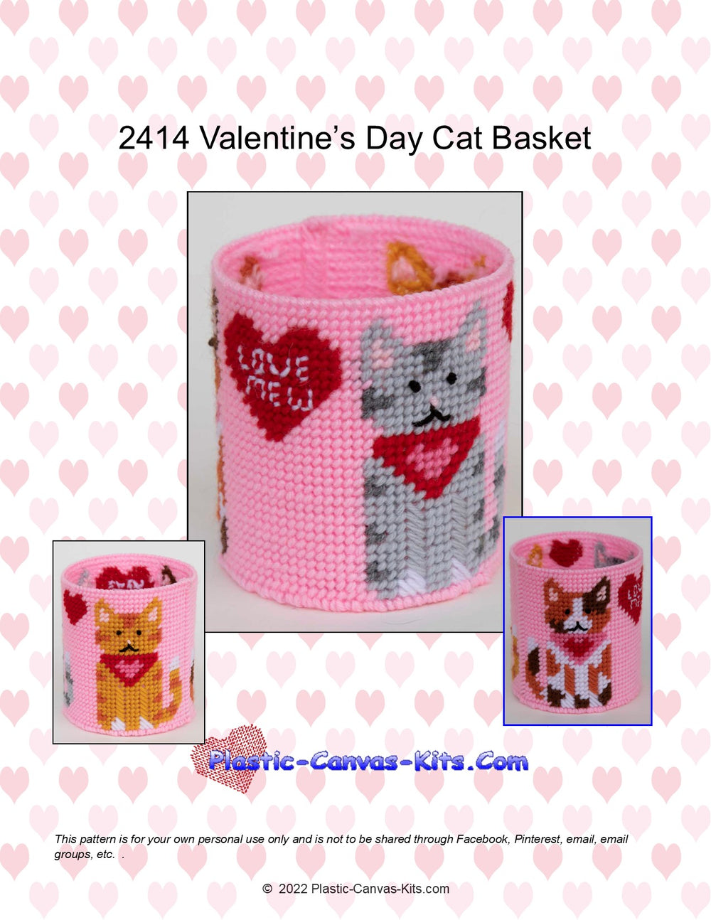 Valentine's Day Cats Basket