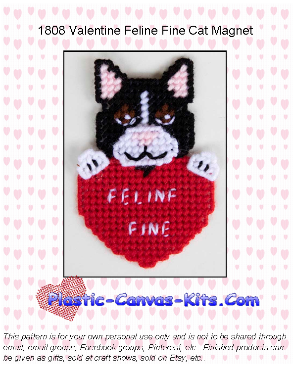 Feline Fine Cat Valentine's Day Magnet