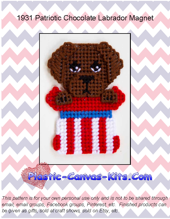 Patriotic Chocolate Labrador Magnet