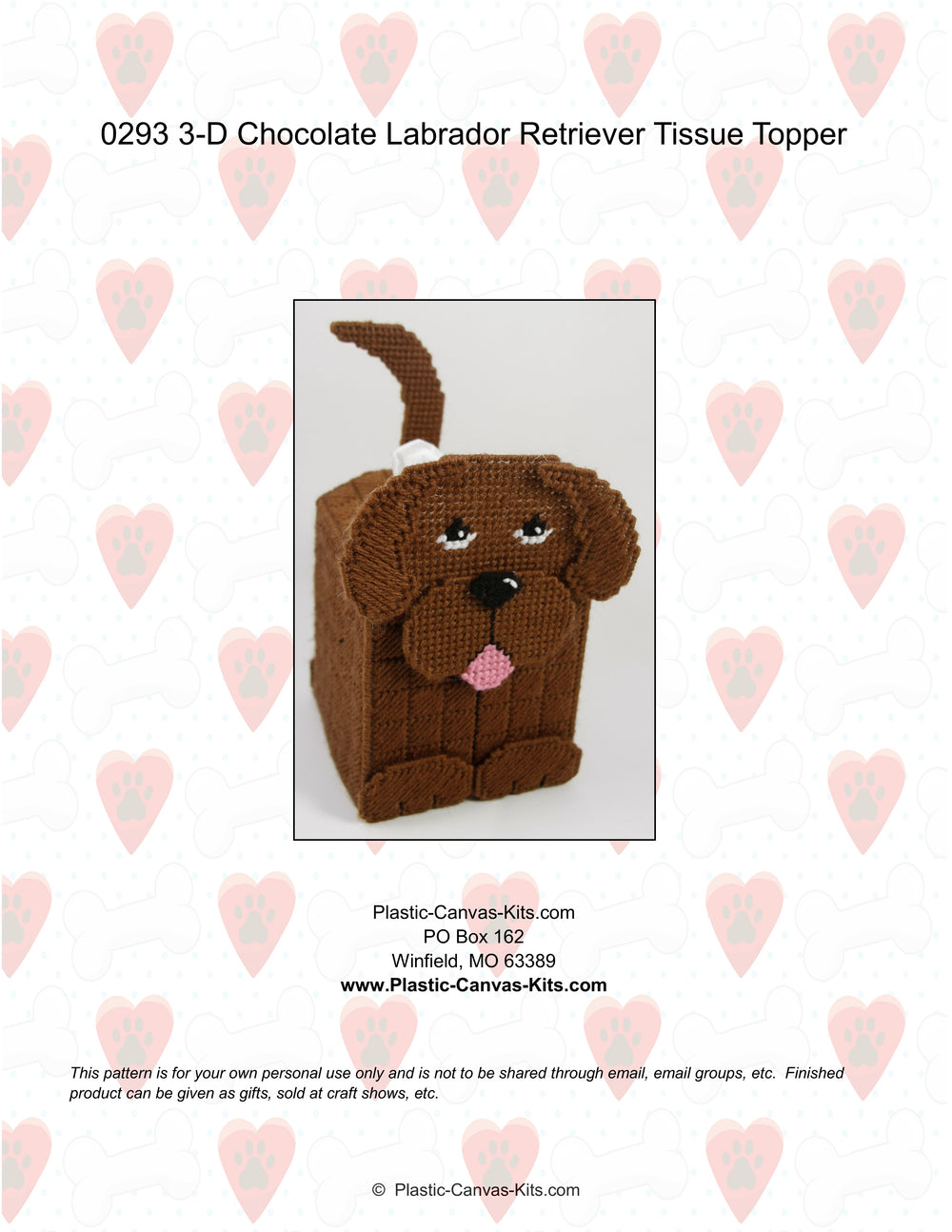 3-D Chocolate Labrador Retriever Tissue Topper