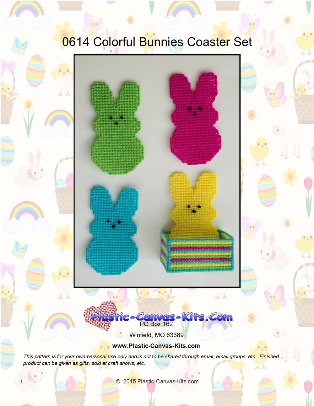 Colorful Bunnies Coaster Set