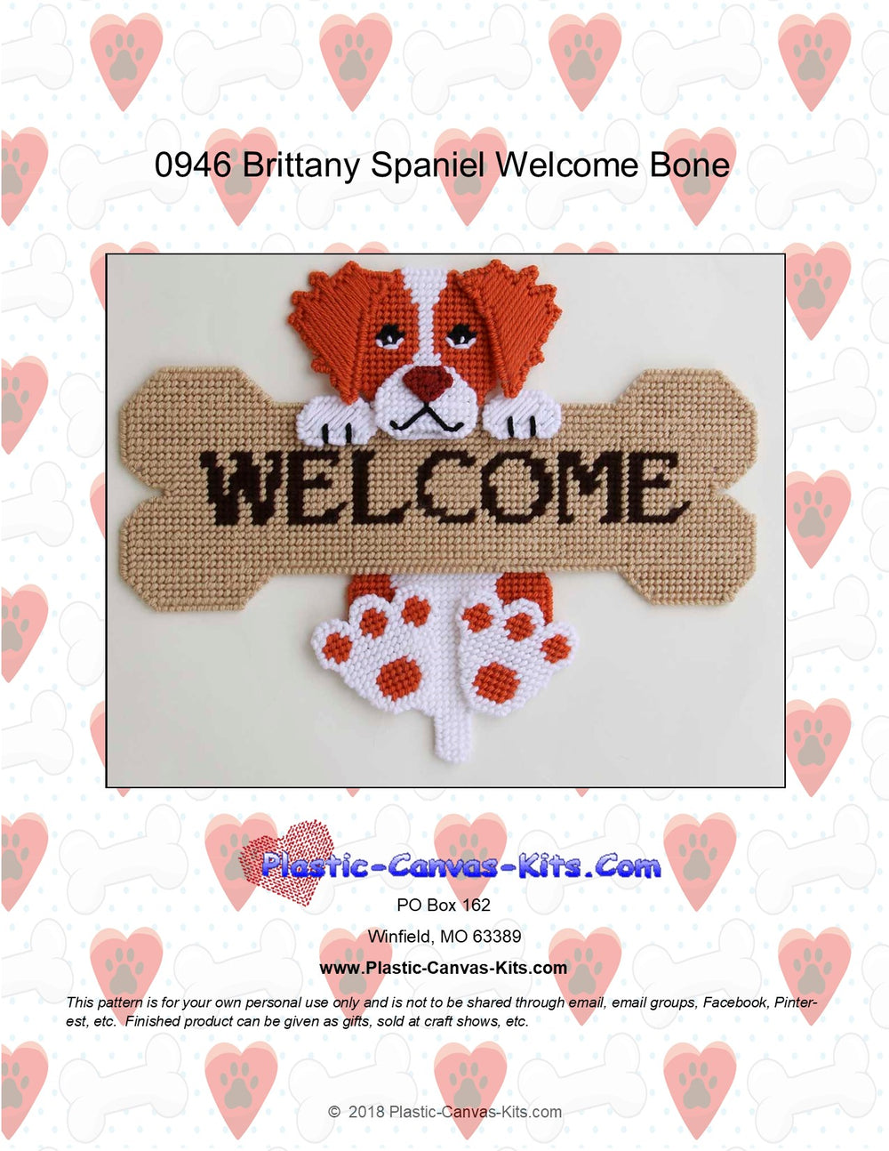 Brittany Spaniel Welcome Bone