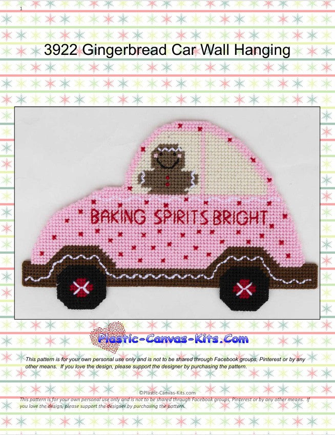 Gingerbread Car Wall Hanging