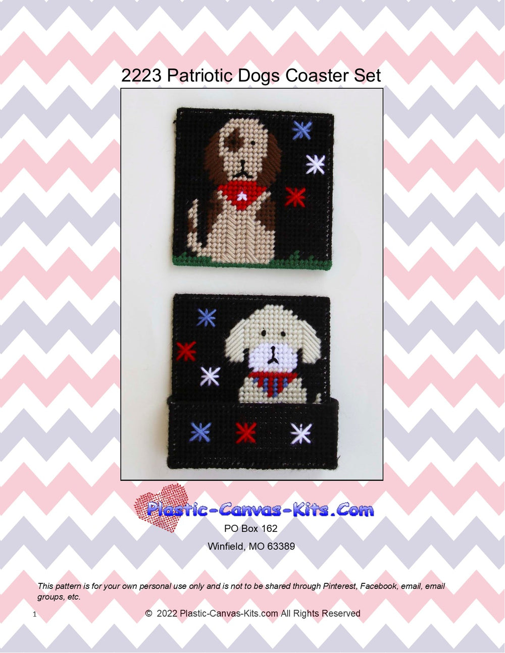 Patriotic Dogs Coaster Set