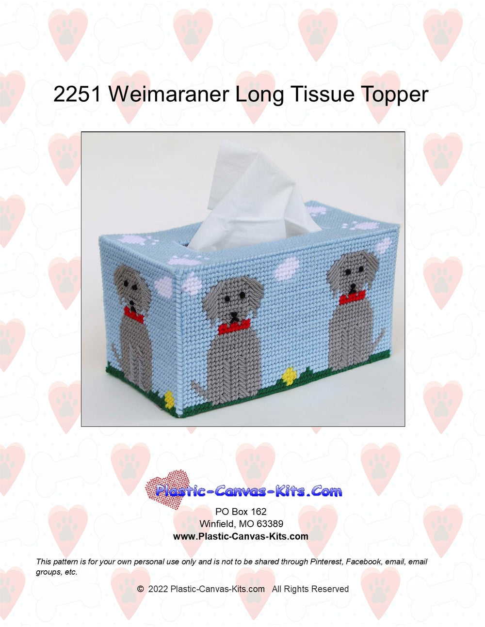 Weimaraner Long Tissue Topper