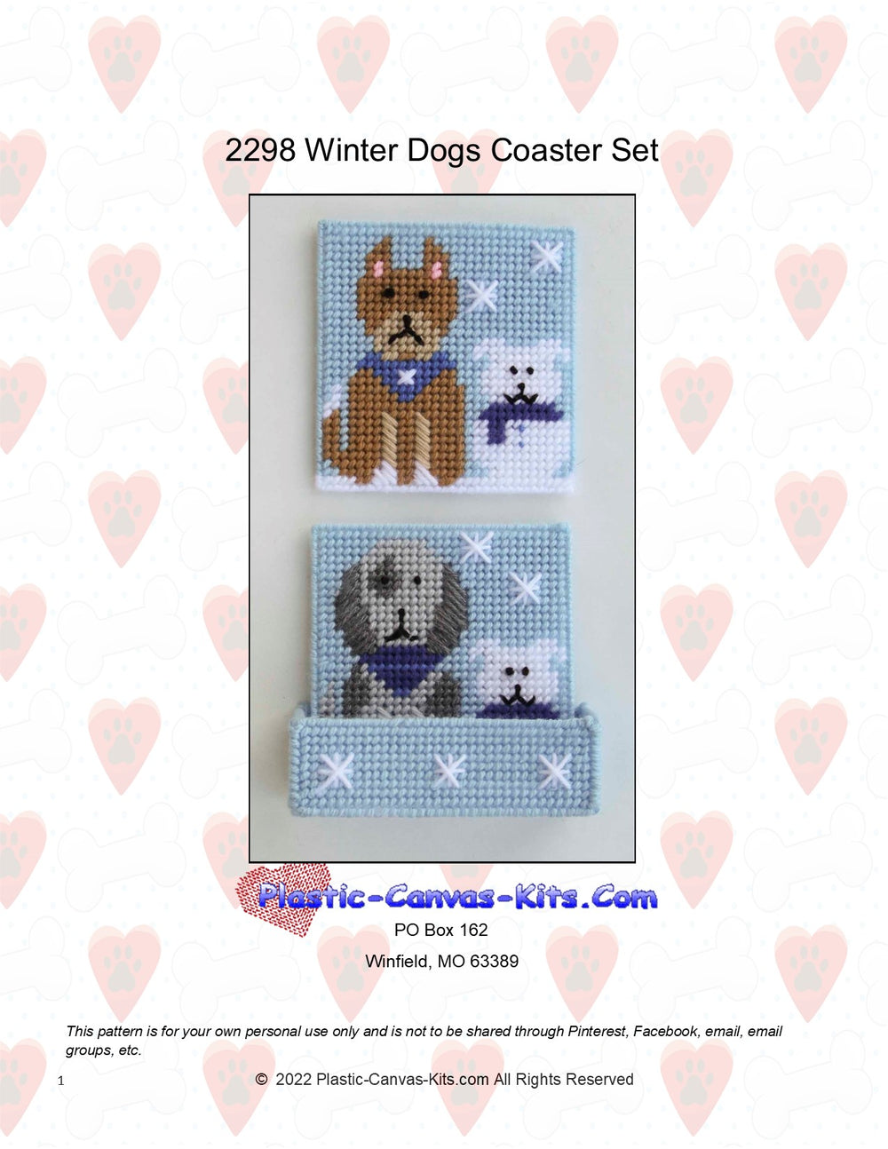 Winter Dogs Coaster Set