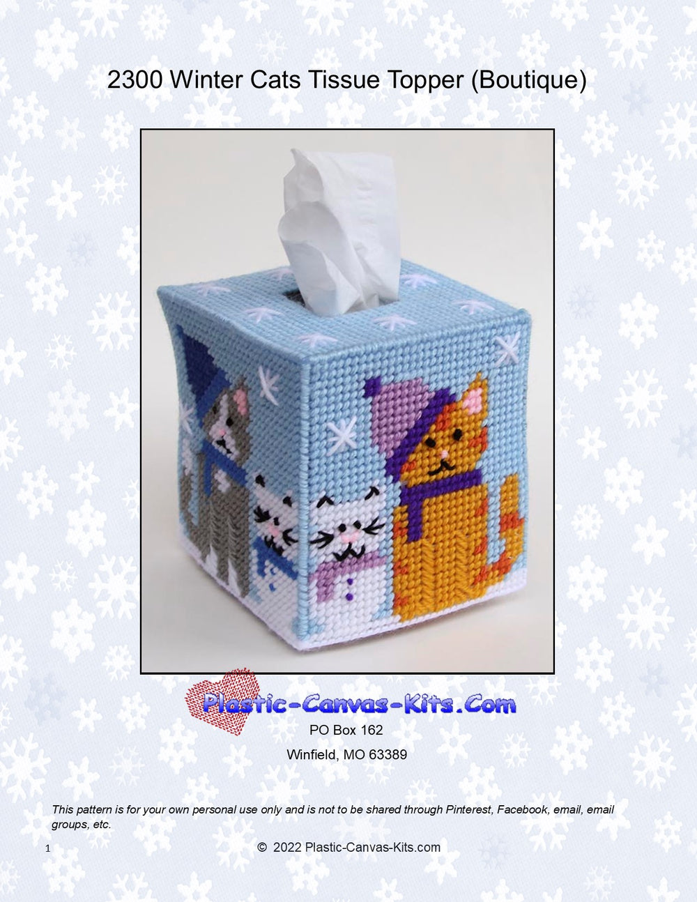 Winter Cats Boutique Tissue Topper