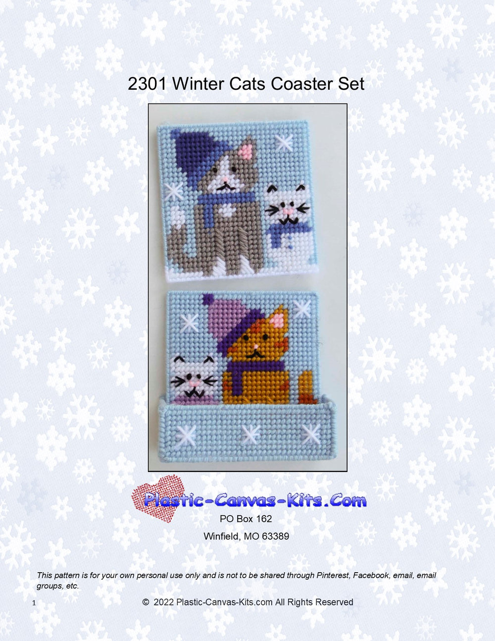 Winter Cats Coaster Set