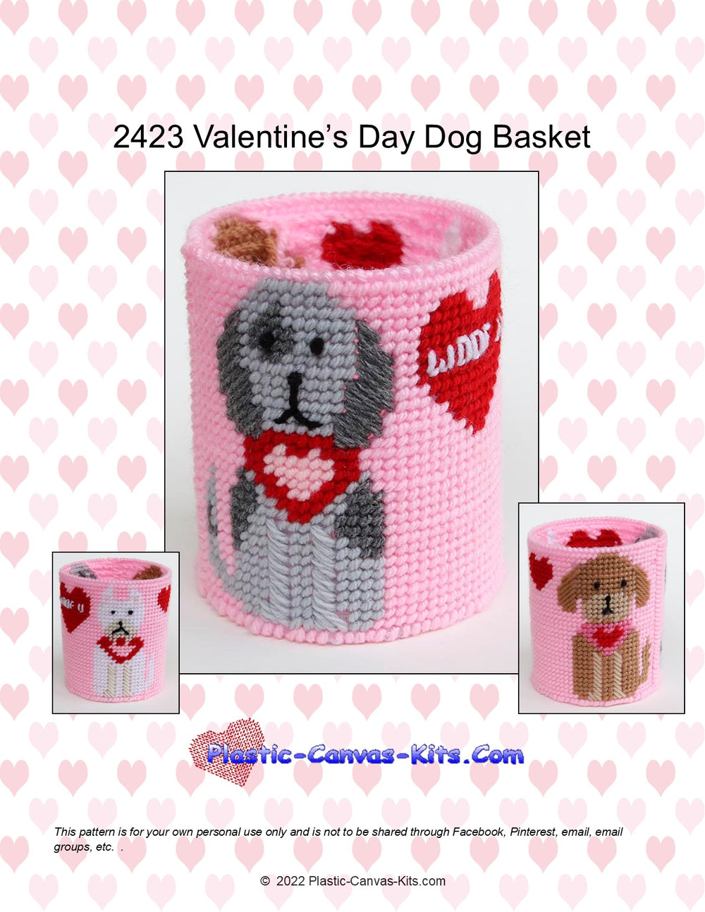 Valentine's Day Dogs Basket