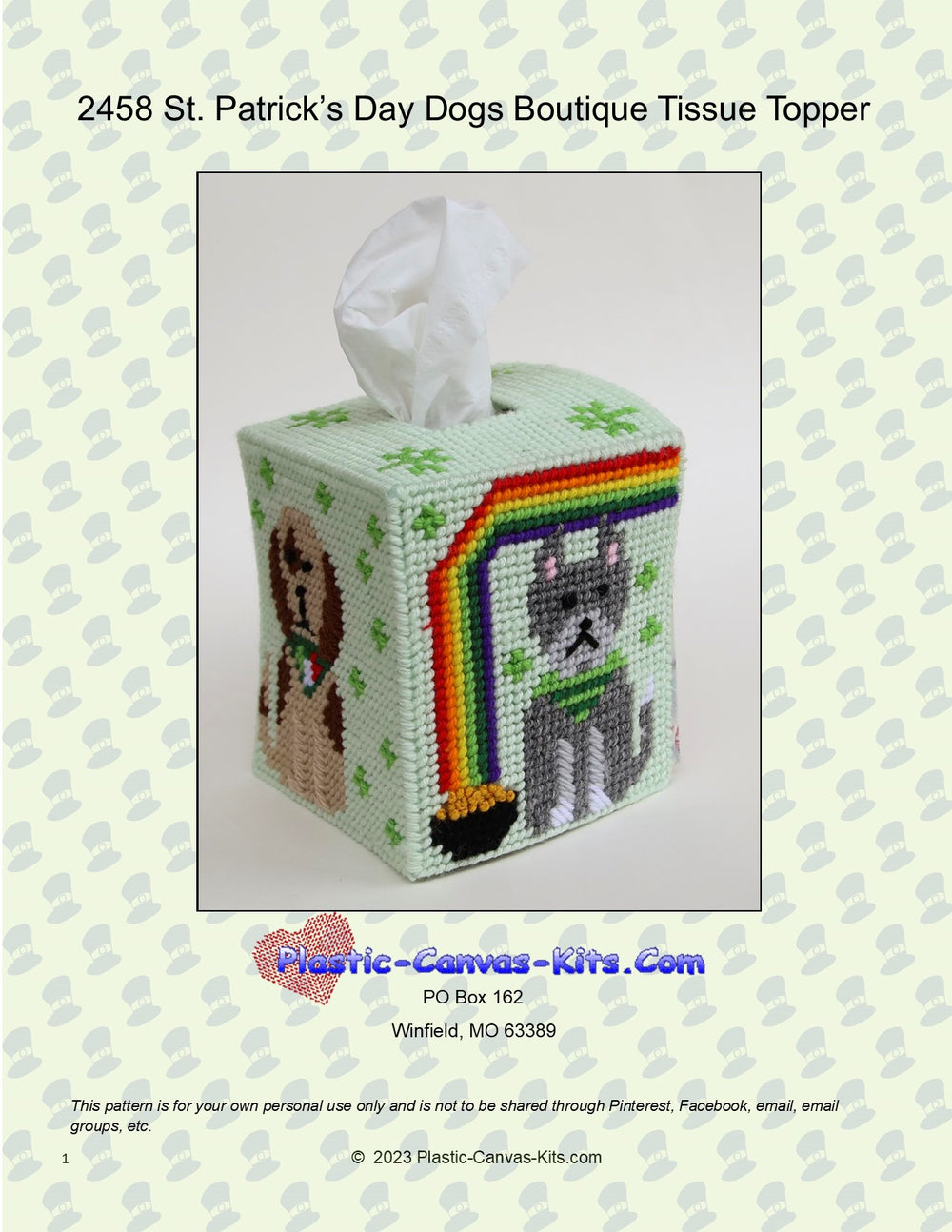 St. Patrick's Day Dogs Tissue Topper (Boutique)