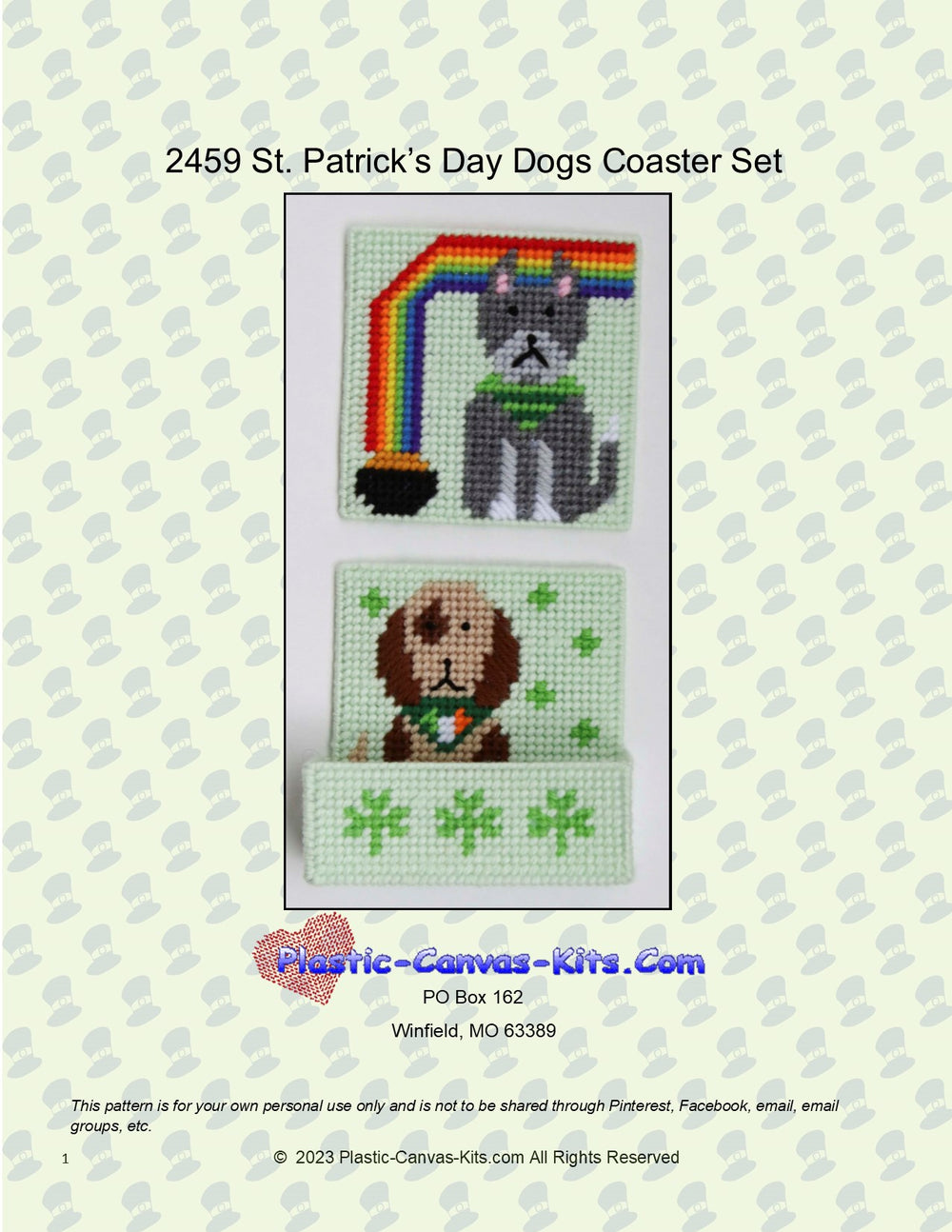 St. Patrick's Day Dog Coaster Set