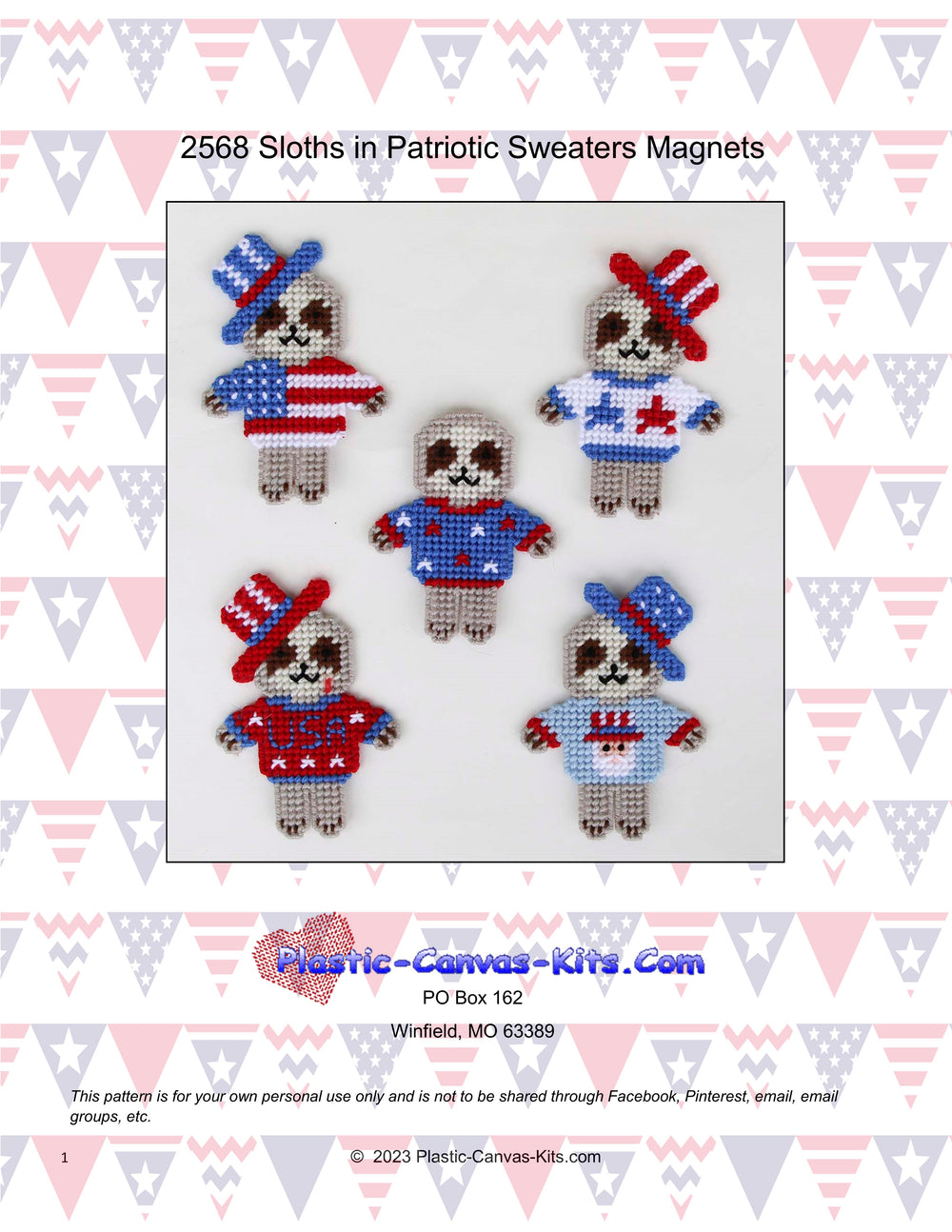 Sloths in Patriotic Sweaters Magnets