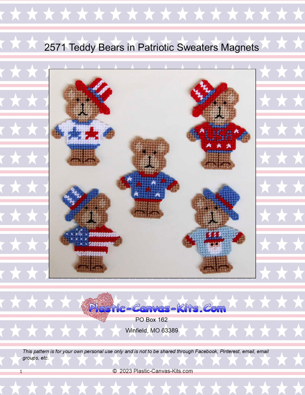 Teddy Bears in Patriotic Sweaters Magnets
