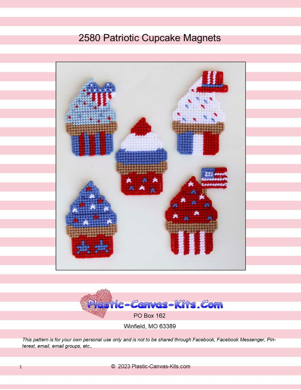 Patriotic Cupcake Magnets