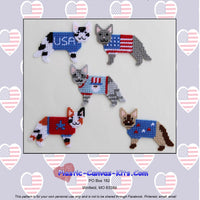 Cats in Patriotic Sweaters Magnet Set