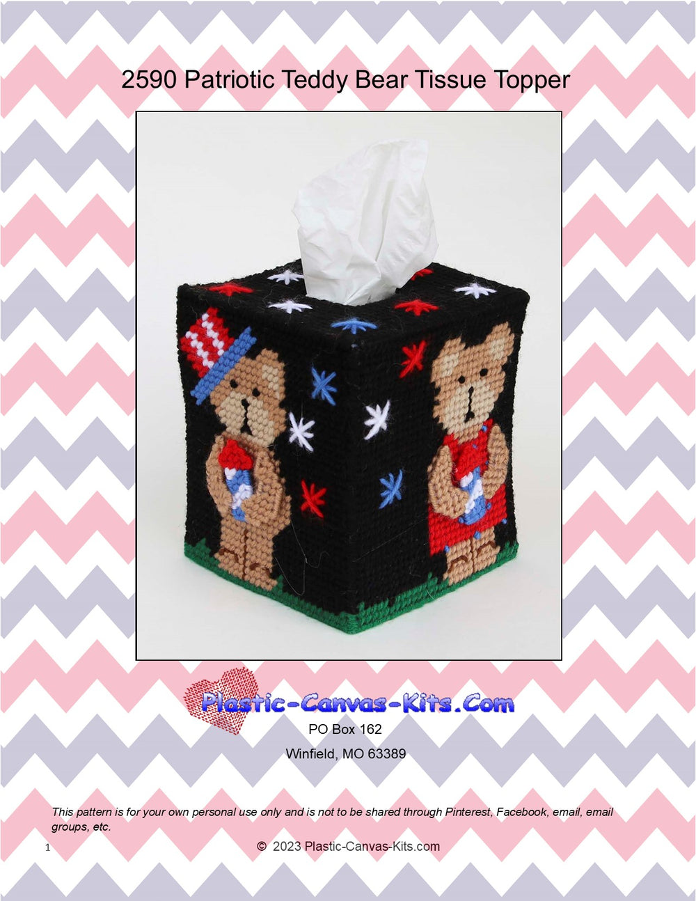 Patriotic Bears Boutique Tissue Topper