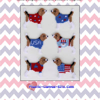 Beagles in Patriotic Sweaters Magnet Set