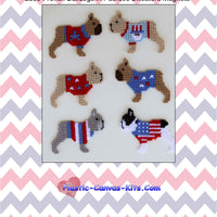 French Bulldogs in Patriotic Sweaters Magnet Set