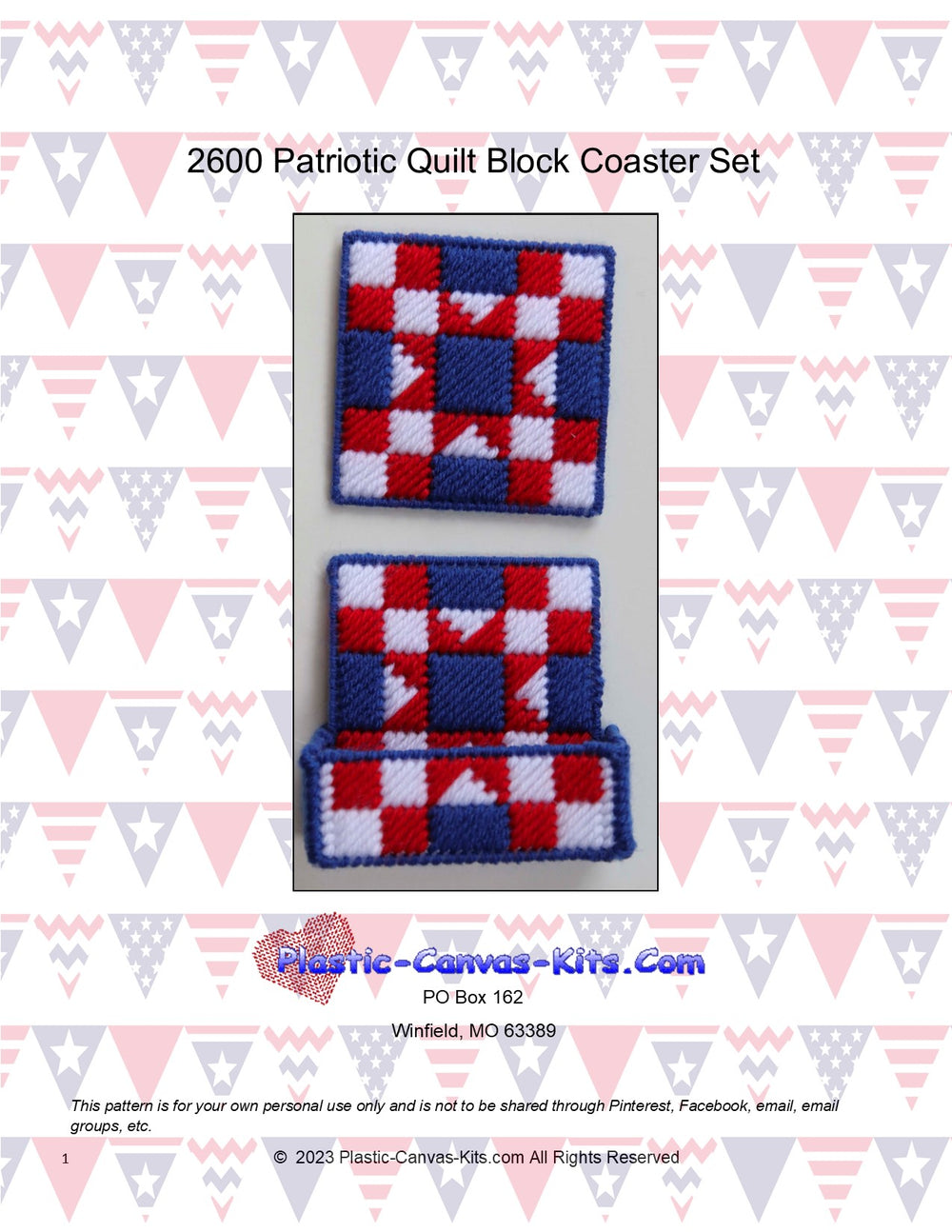 Patriotic Quilt Block Coaster Set