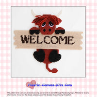 Highland Cow Welcome Sign