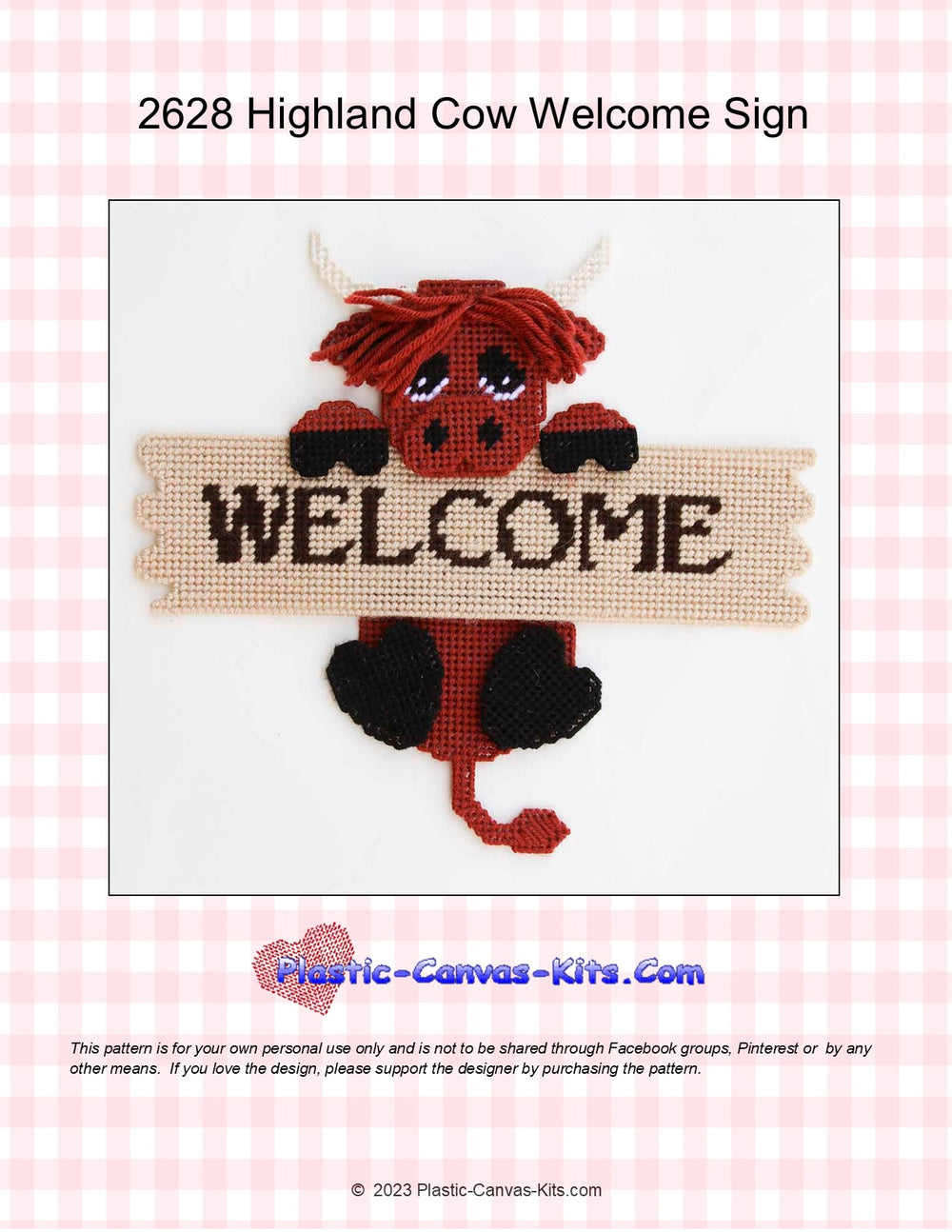 Highland Cow Welcome Sign