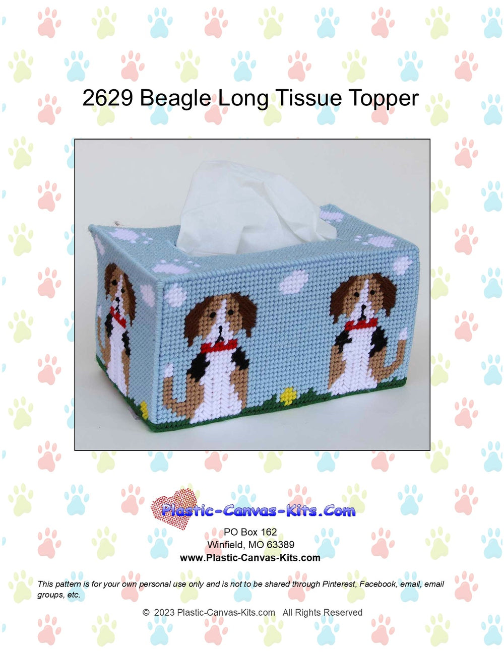 Beagles Long Tissue Topper