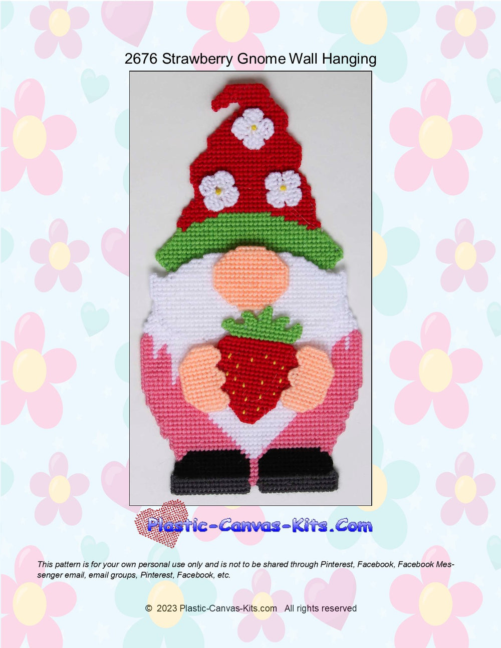 Strawberry Gnome Wall Hanging