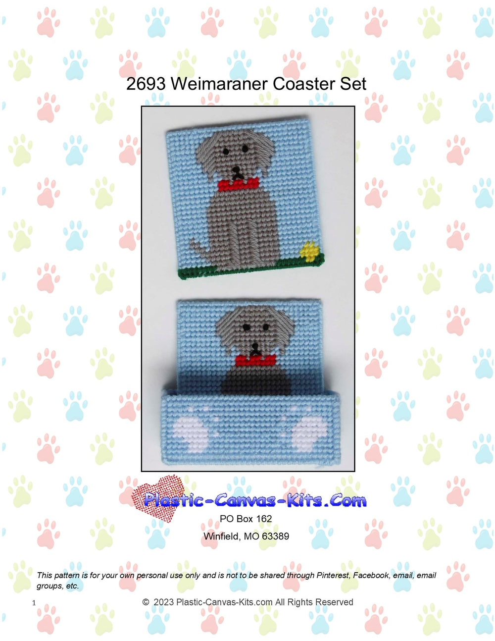 Weimaraner Coaster Set