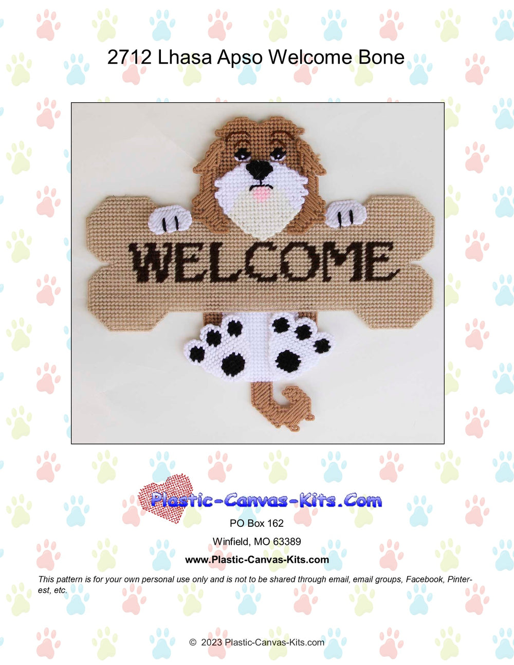 Lhasa Apso Welcome Bone