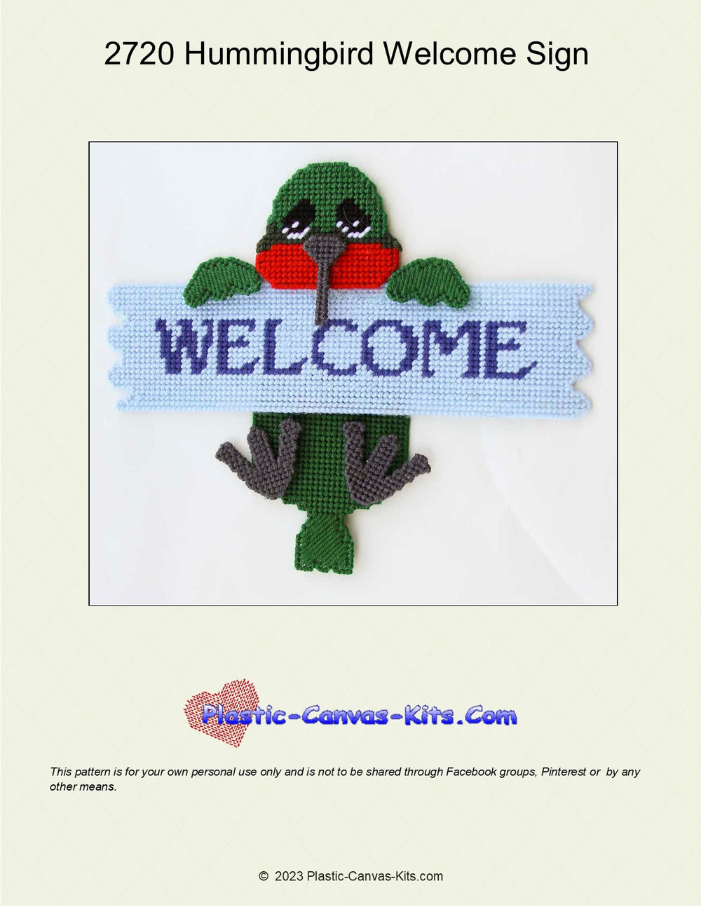 Hummingbird Welcome Sign