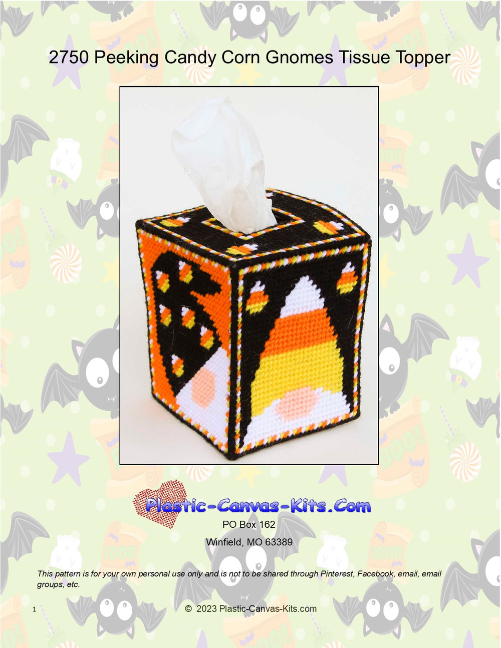 Peeking Candy Corn Gnomes Tissue Topper