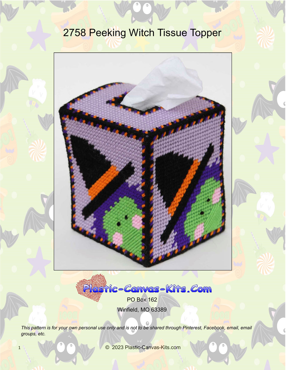 Peeking Witch Tissue Topper