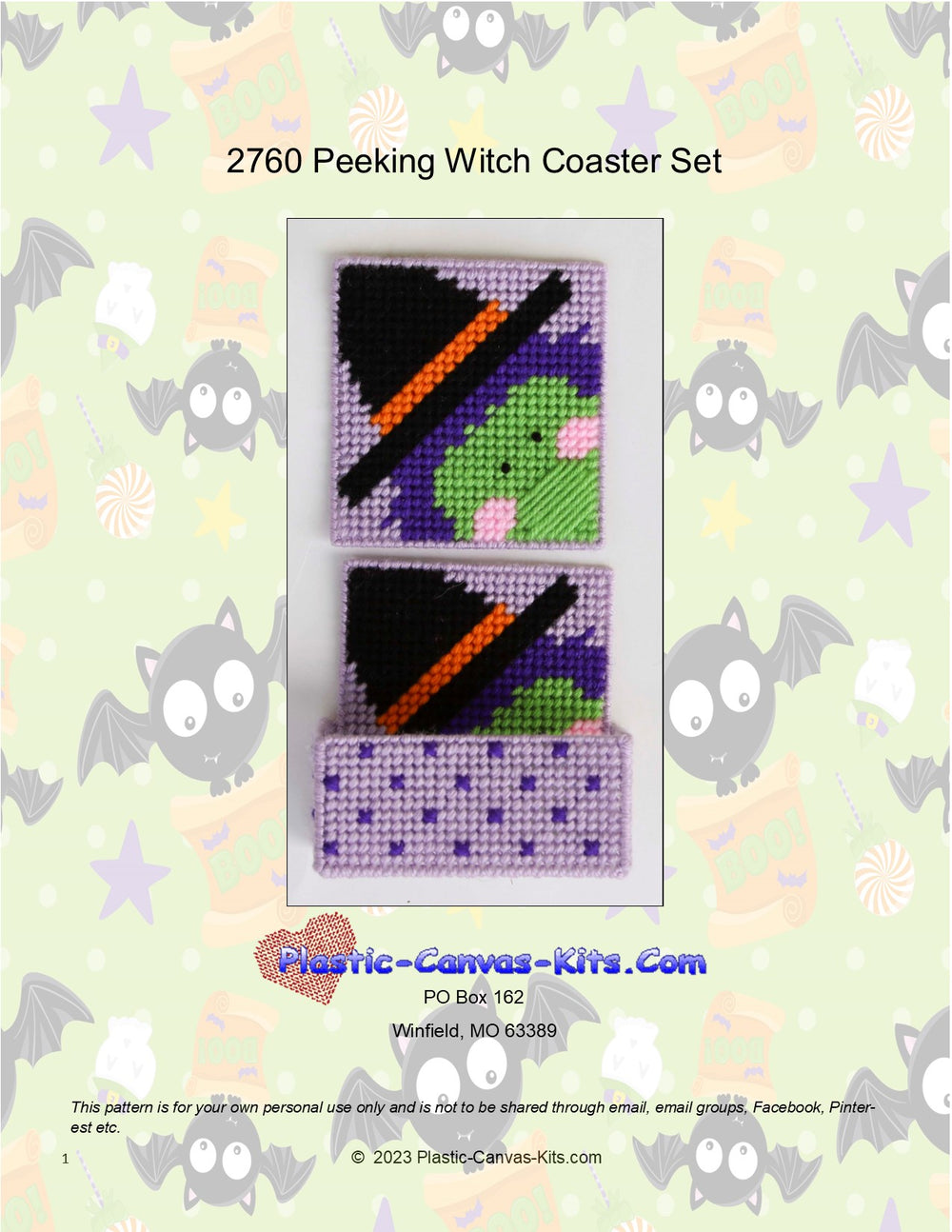 Peeking Witch Coaster Set