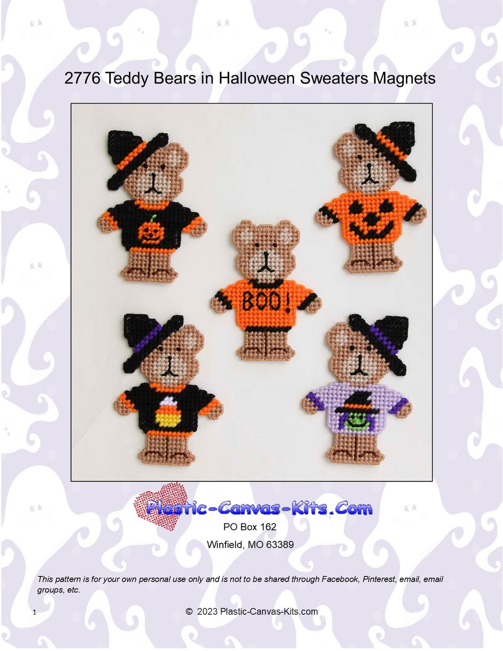 Teddy Bears in Halloween Sweaters Magnets