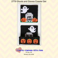 Halloween Ghosts and Graves Coaster Set