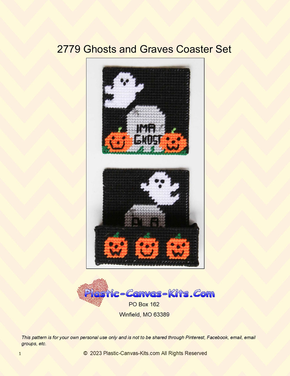 Halloween Ghosts and Graves Coaster Set