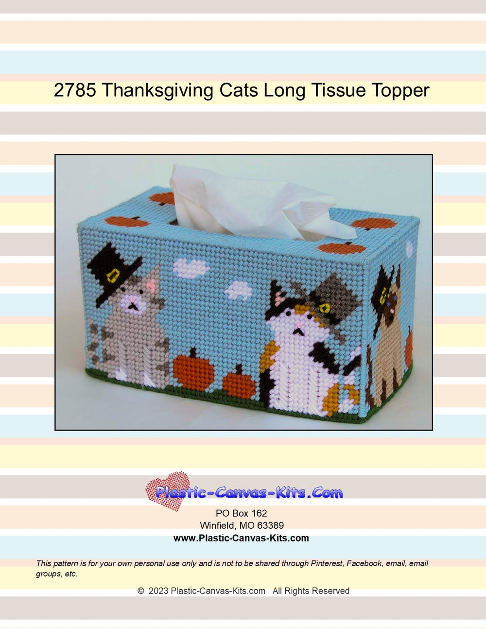 Thanksgiving Cats Long Tissue Topper