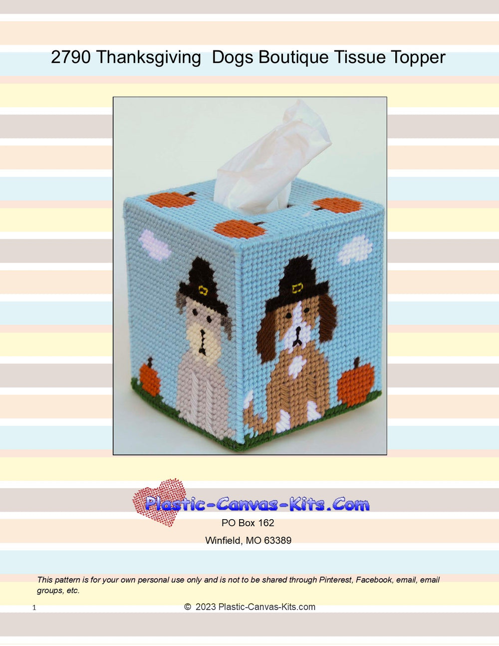 Plastic Canvas-Pomeranian Tissue Topper