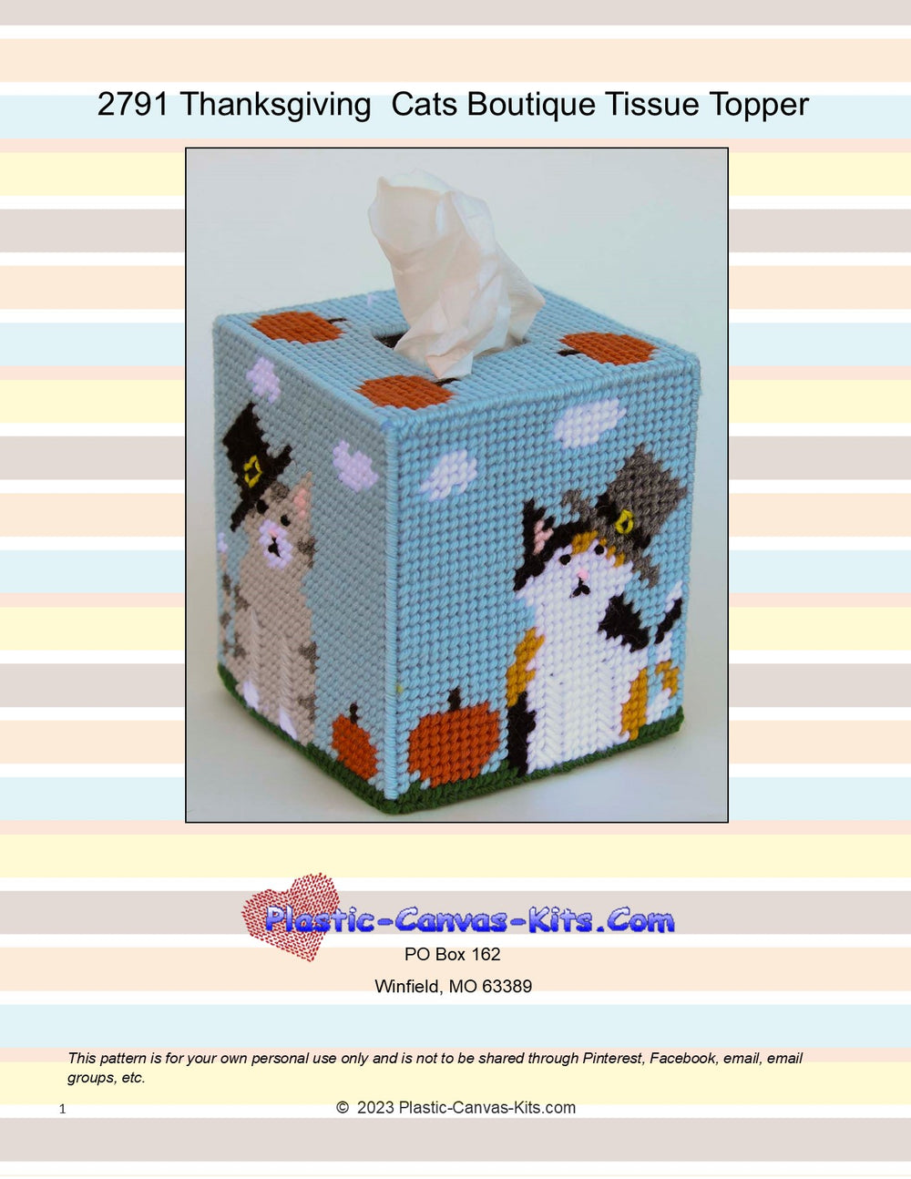 Thanksgiving Cats Boutique Tissue Topper