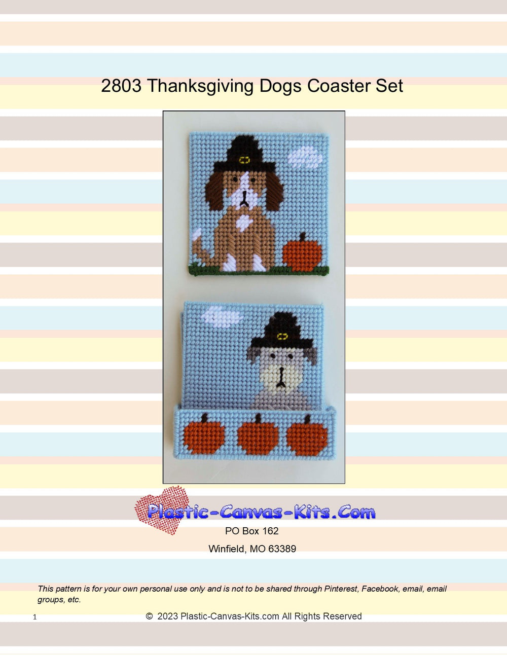 Thanksgiving Dogs Coaster Set