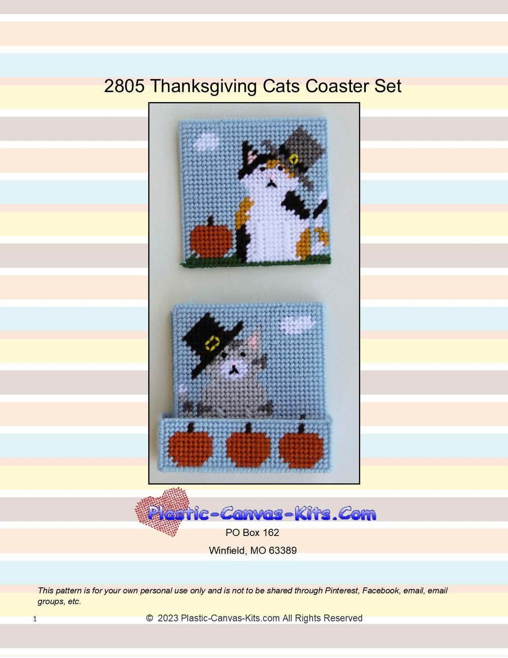 Thanksgiving Cats Coaster Set